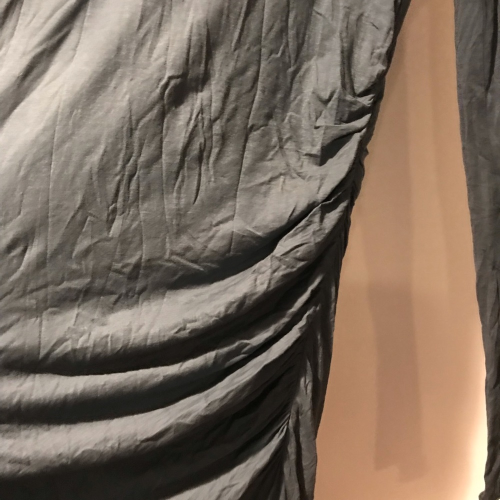 Velvet by Graham midi gray gathered dress - Picture 5 of 8